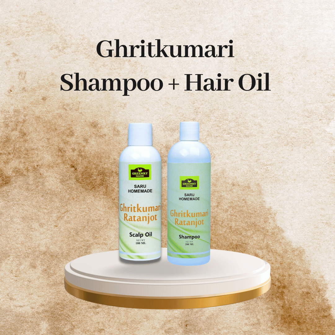 Ghritkumari Shampoo + Hair Oil- Ghritkumari Ratanjot Shampoo-200ml | Ghritkumari Ratanjot Scalp oil-100ml 