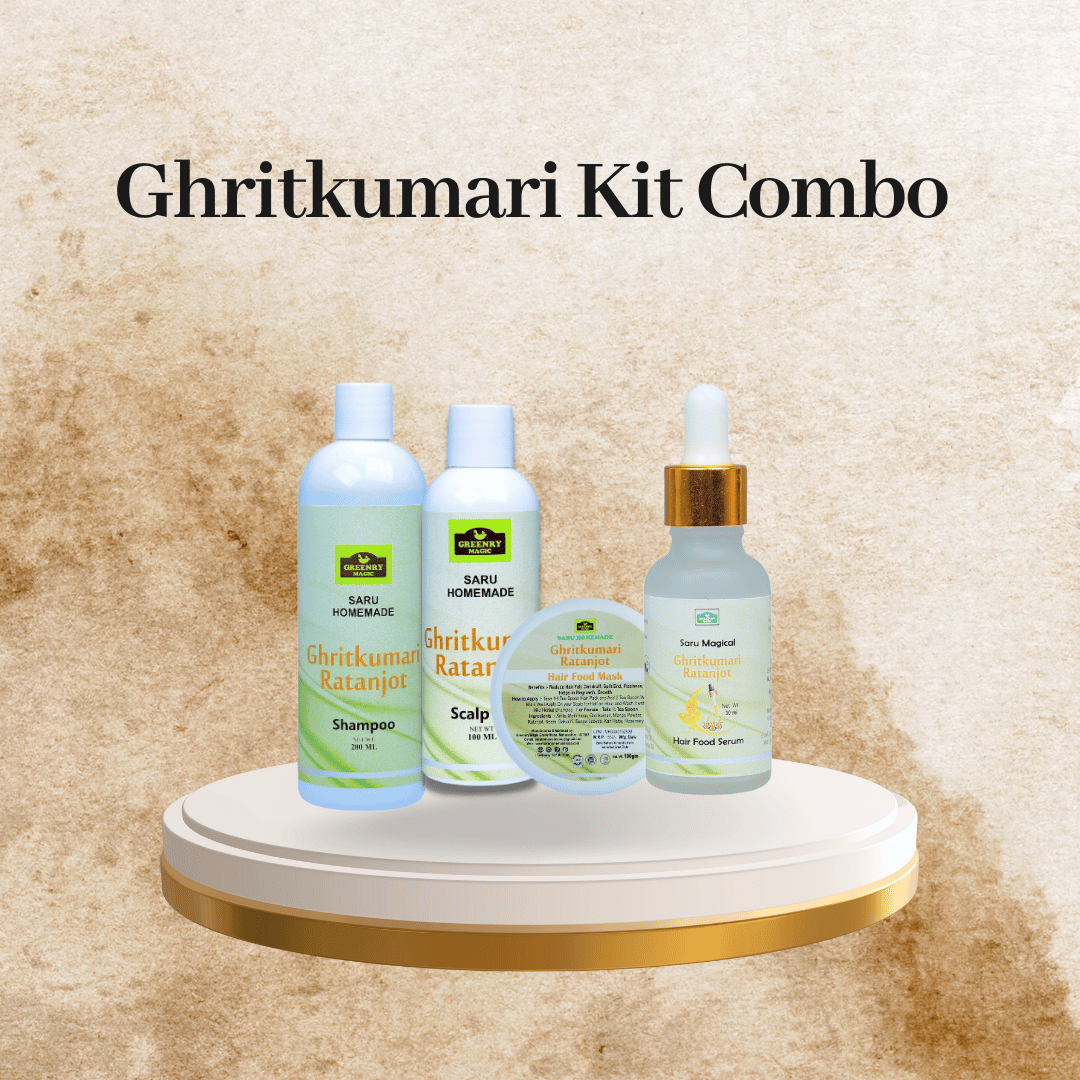 Ghritkumari Kit Combo -  Ghritkumari Ratanjot Shampoo-200ml | Scalp oil-100ml |Hair food mask-100gm | Hair food Serum-30ml